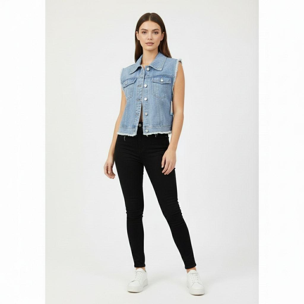 Sleeveless jean jacket