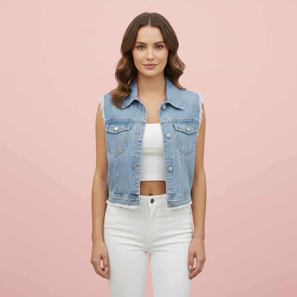 Sleeveless jean jacket
