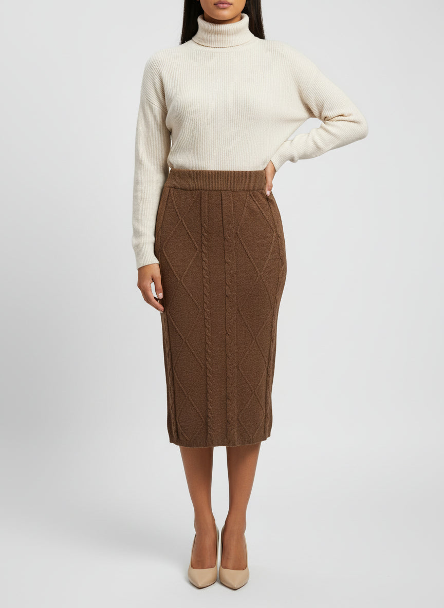 Winter warm high waist skirt
