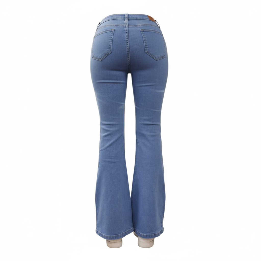 Women's Straight Leg Jeans Stud High Waist Casual Stretch Denim Pants