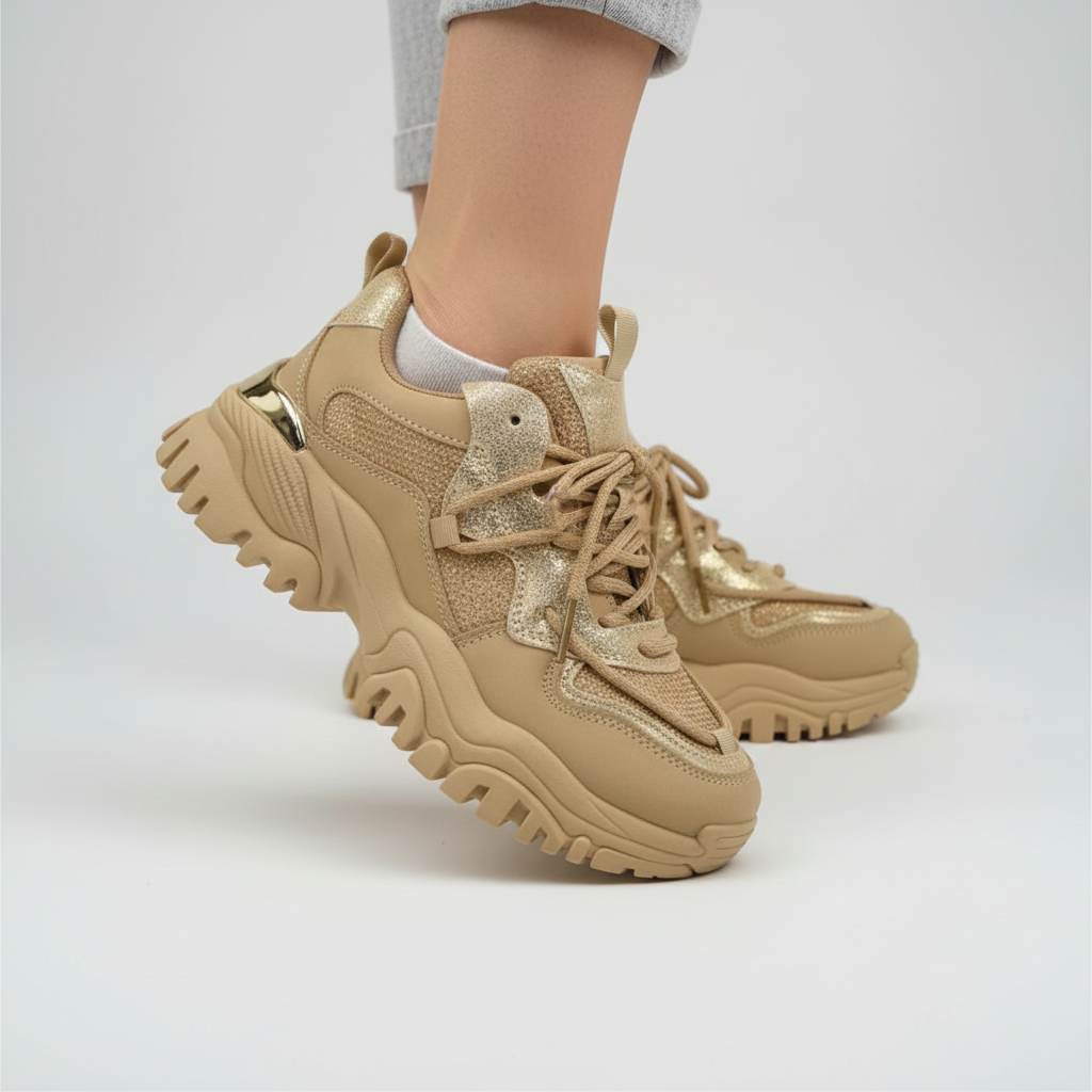 Women's Platform Fashionable Double Shoelaces Sneaker