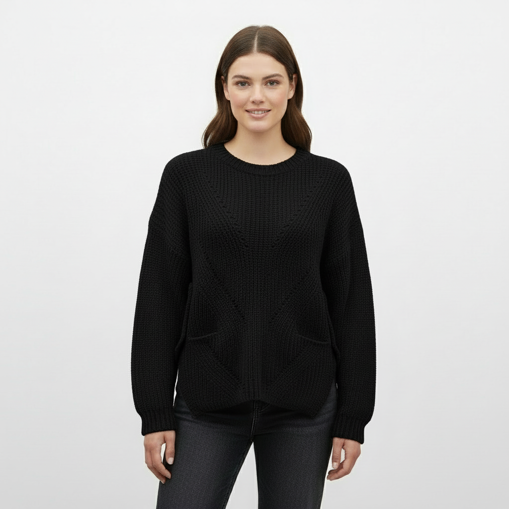 Womens Sweaters  Crewneck Cute Elegant Soft Long Sleeve Hollow Cable Knit Pullover Tops