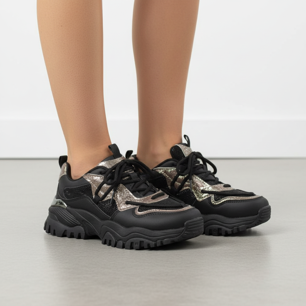 Women's Platform Fashionable Double Shoelaces Sneaker