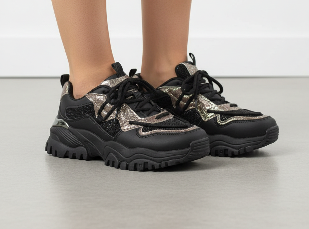 Women's Platform Fashionable Double Shoelaces Sneaker