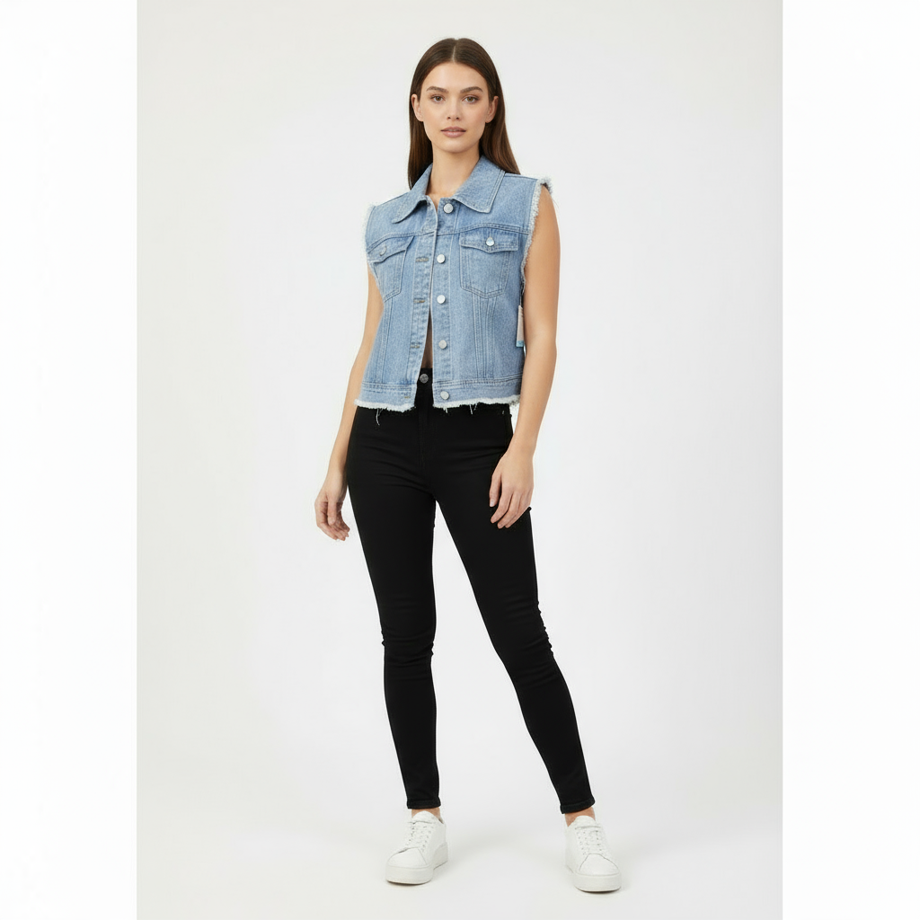 Sleeveless jean jacket