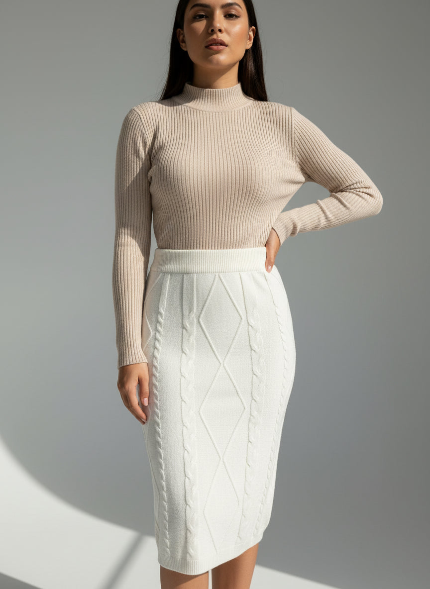 Winter warm high waist skirt