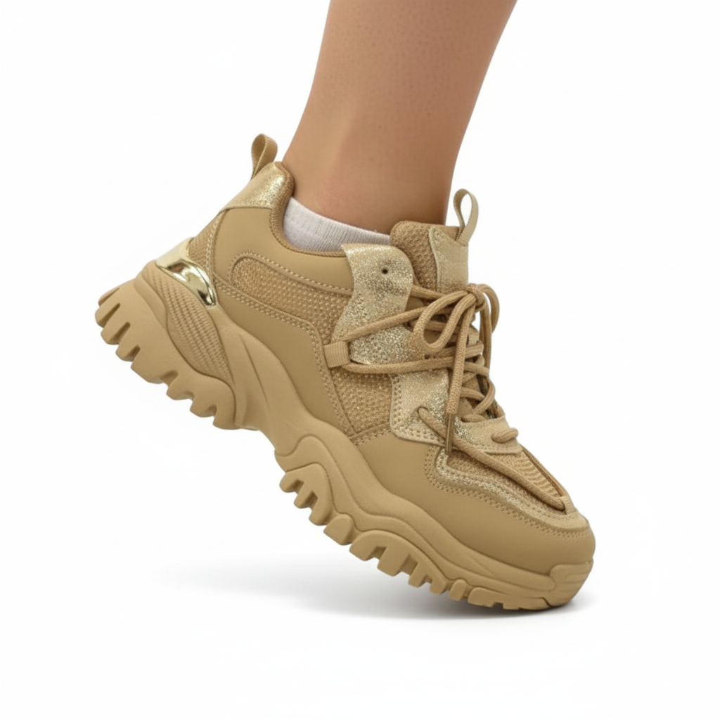 Women's Platform Fashionable Double Shoelaces Sneaker