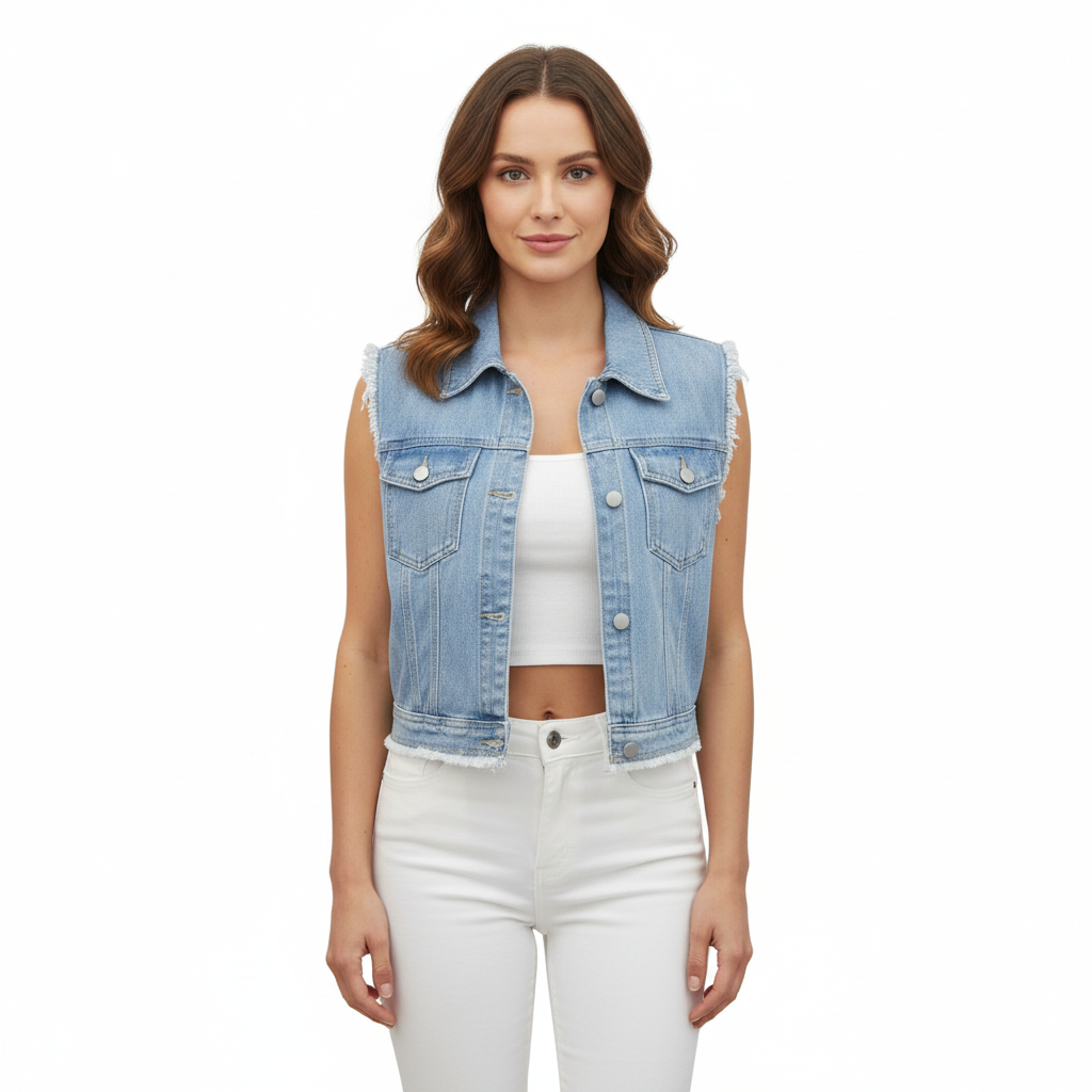Sleeveless jean jacket